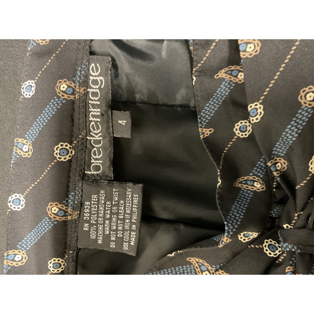 Breckenridge Womens Skirt Paisley Floral Striped Midi Black 4 - Picture 4 of 6